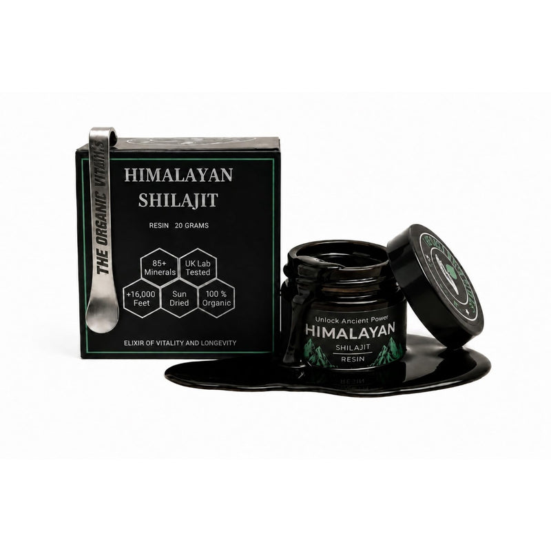 The Organic Vital Himalayan Shilajit Resin – Natural Energy and Vitality Support for Men and Women - 20g - Pure Mineral Supplement for Stamina & Brain Health