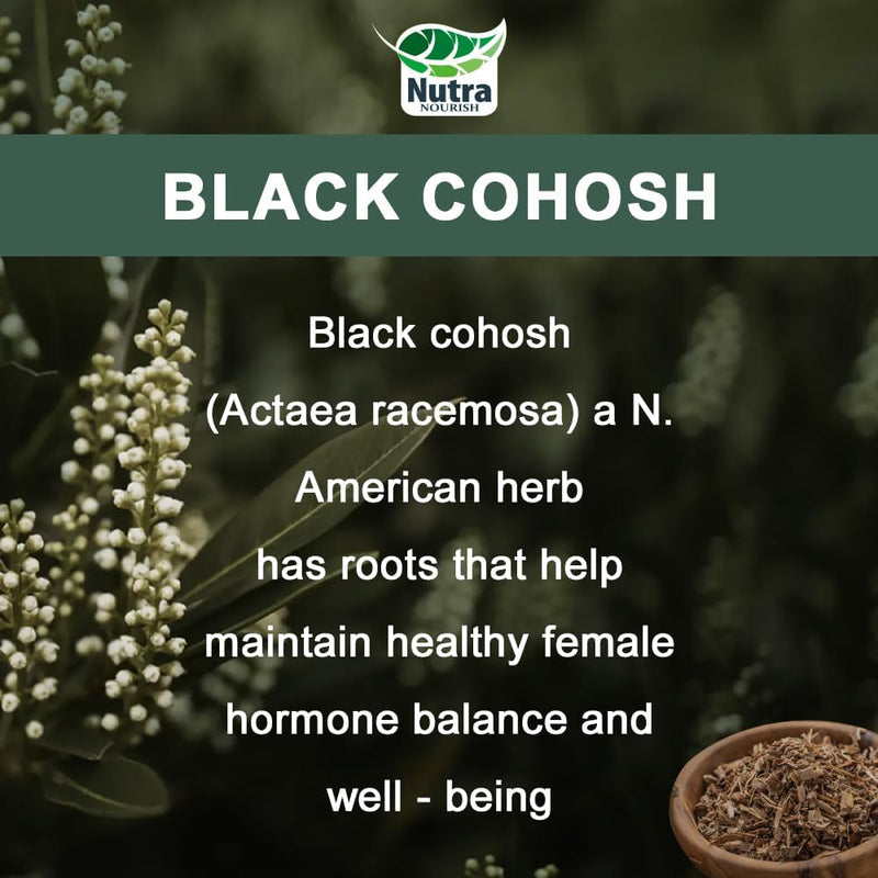 [Australia] - Black Cohosh Capsules,3000mg Strength,Black Cohosh Supplements for Women Menopause Hot Flashes,Non-GMO,60 Vegetarian Capsules 