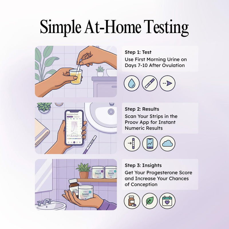 Proov 4-in-1 Fertility Test for Women - Monitors FSH, LH, PdG & hCG - 1 Kit | Ovulation & Pregnancy Test Strips - Promote Chance of Pregnancy - Fertility Hormone Tracking - 20 Test Strips