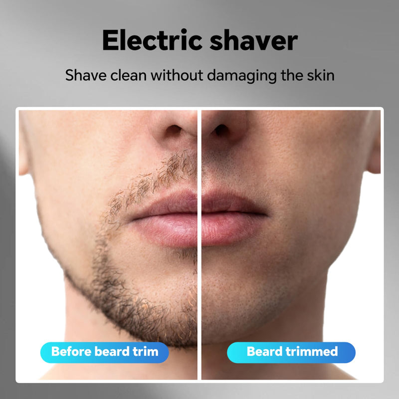 [Australia] - Electric Razor for Men - Rechargeable Shaver 3D Precision Blades with Pop-up Trimmer - Rotary Cordless Shavers Washable Gentle on Sensitive Skin for Beard Sideburn Face with Travel Lock Men Gift Black 