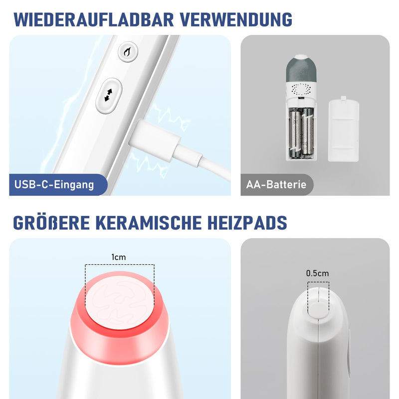 [Australia] - ICARE insect bite healer, mosquito bite heat pen, electric bite healer for quick relief, chemical-free insect bite pen, electric bite healer, 4 levels of heat regulation, white 