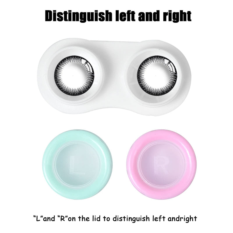 [Australia] - 20PCS contact lens container, lens container, contact lens container set, glasses case, portable, travel contact lens set, contact lens box with screw cap for home and travel, 5 colors 