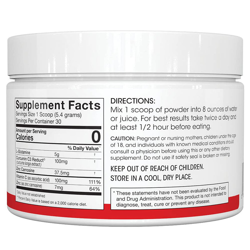 [Australia] - Silver Fern Gut Repair - Digestive Health Supplement Powder - L-Glutamine, Curcumin, Zinc & Ascorbic Acid (1 Tub - 30 Servings) 5.7 Ounce (Pack of 1) 