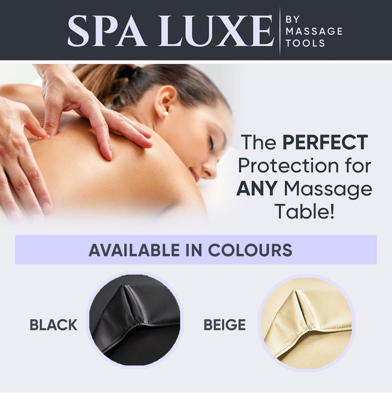 [Australia] - Vinyl Massage Table Protector Cover Fitted (Black) Black 