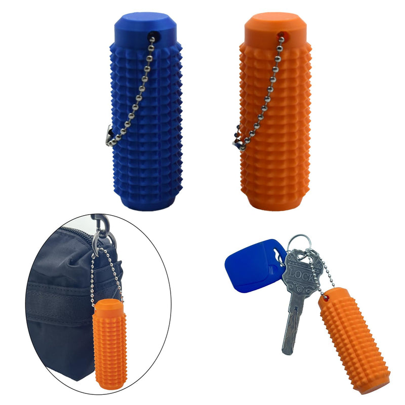 [Australia] - 2Pcs Little Ouchies Fidget Spiky Keychain for Adults - 3D Printed Sensory Stress Relief Toy for Anxiety, Focus & Pain Stimulation, Portable ADHD Autism Fidget Toys, Durable Grippy Stim Keyring Blue & Orange 