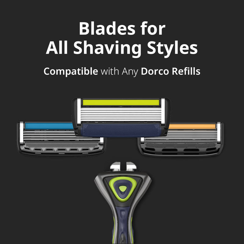 DORCO Pace 6 Sport - Six Blade Razor System with Trimmer and Pivoting Head (2 Replacement Handles Only (No Blades)) 2 Replacement Handles Only (No Blades)