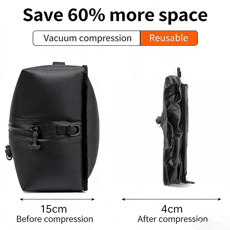 Vacuum Bag for Travel Organiser Packing Bag for Carry-On Luggage Backpack Suitcase Reusable Vacuum Seal Save Space Compression Bag with Built-in Pump & USB-C Charging (Beige) Beige