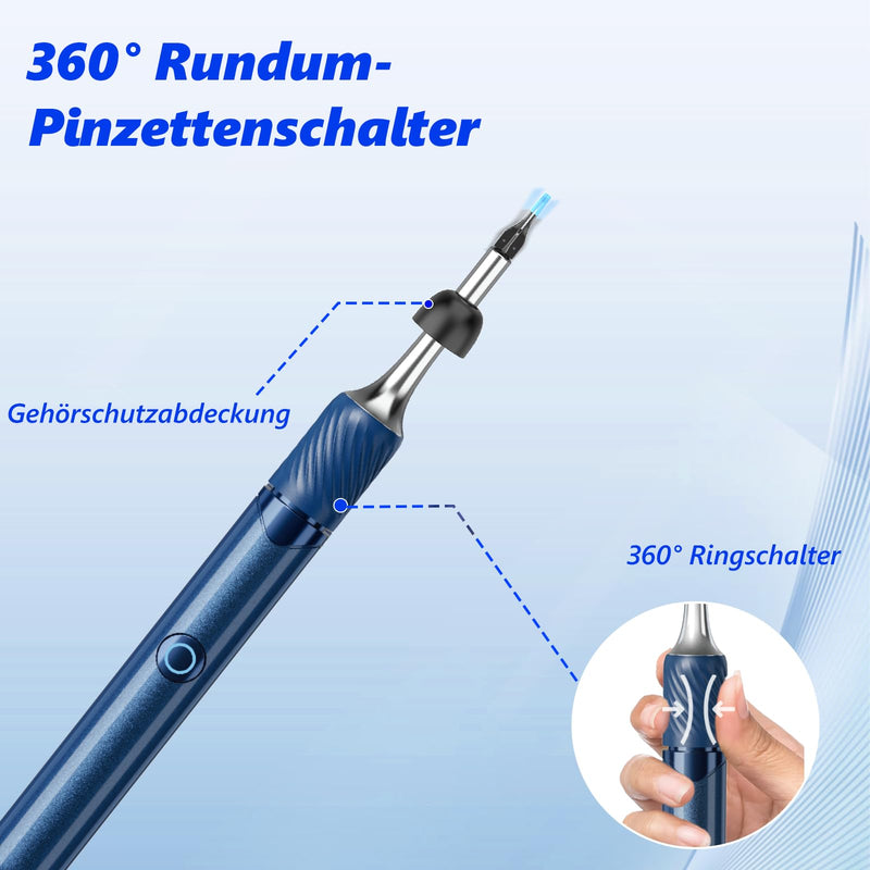 [Australia] - Earwax Remover Otoscope, VITCOCO 1080P Ear Cleaner, 3.2mm Ear Cleaner with Tweezers, Wi-Fi Ear Cleaning, Waterproof Ear Cleaner for Adults, Children and Pets Blue 