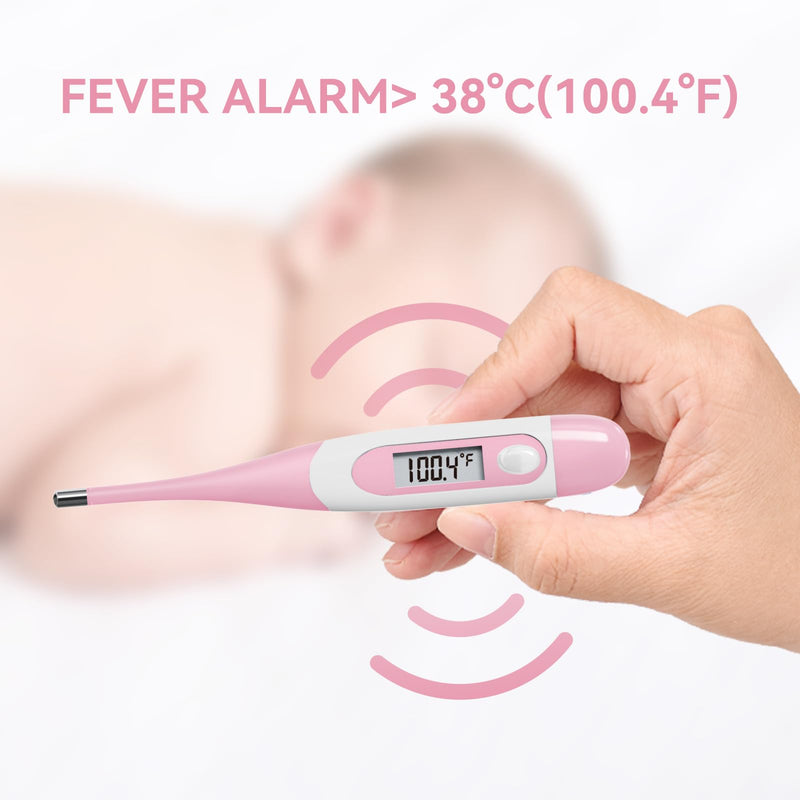 [Australia] - Clinical Digital Thermometer for Adults and Babies, Oral Armpit and Rectal Temperature Thermometer for Fever with Alarm, Flexible Tip DT008 