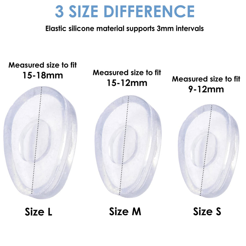 [Australia] - Mochi a girl, Eyeglass Nose Pads | Non-Adhesive Anti-Slip Nose Pads Cover | Soft Silicone Nose Pad Cushion for Glasses, Eyeglasses, Sunglasses | 1 Pair (Clear) Size S 