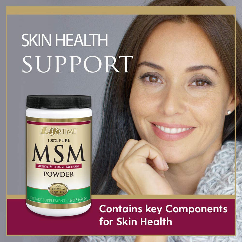 [Australia] - LIFETIME 100% Pure MSM (Methylsulfonylmethane) Powder | Supports Healthy Joints & Skin | 2500 mg Per Serving | 16 oz, 180 Servings 