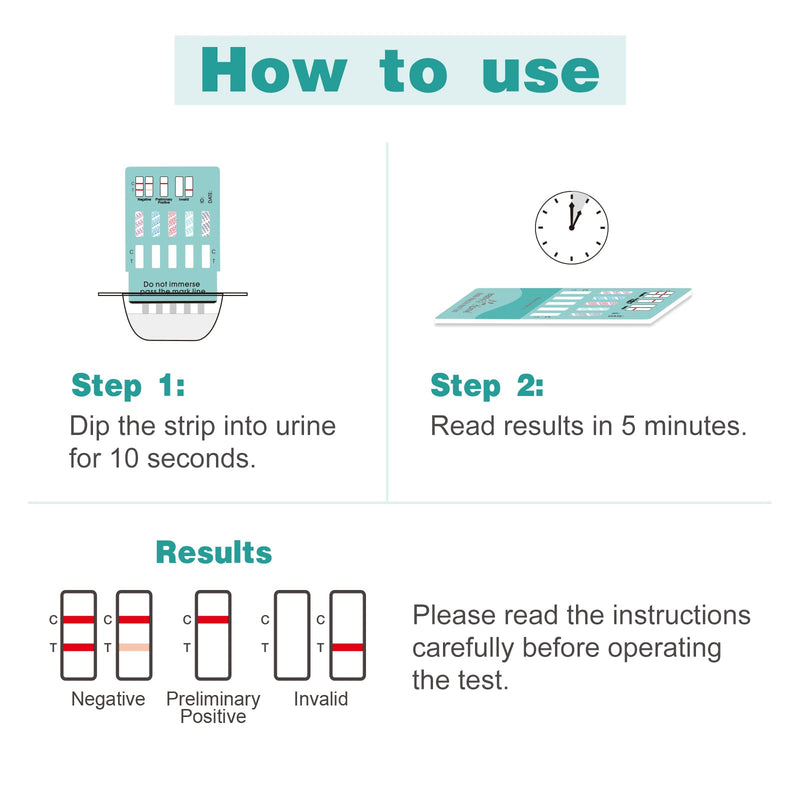 Easy@Home 6 Pack Multi-Drug Screen Test, 10 Panel Urine Drug Tests Kit | Testing AMP/BZO/COC/THC/MET/MOR/BAR/MDMA/PCP/MTD, Instant Drugs Test Kits Including Sensitive Marijuana Test, EDOAP-3104