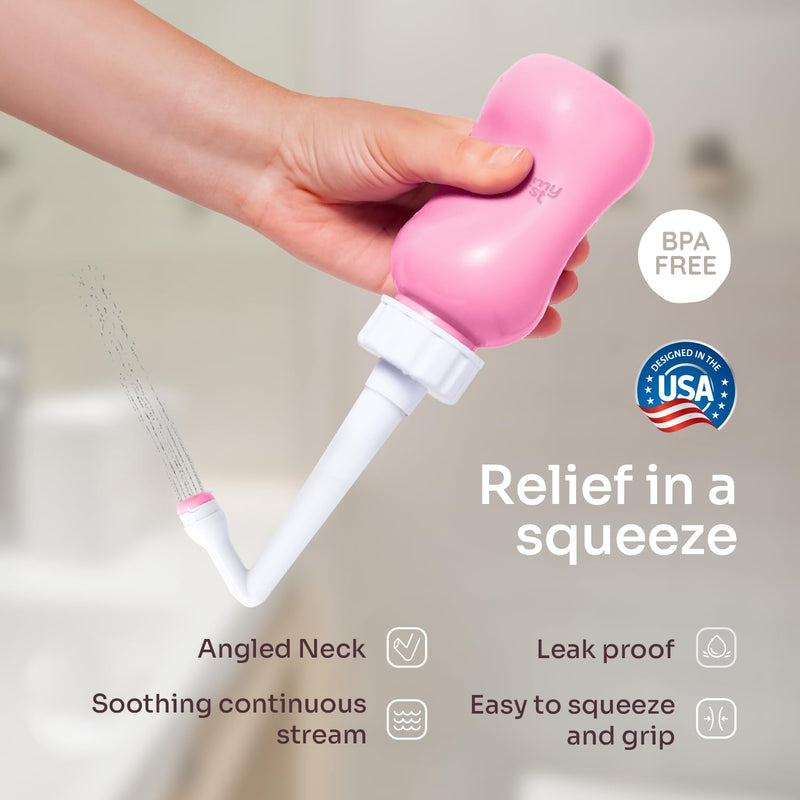 [Australia] - Peri Bottle for Postpartum Care from Mommy First™ | Upside Down Bottle for Perineal Cleansing and Recovery | Portable Bidet | Postpartum Essential | Baby Pink 12.2 OZ 12.2 Ounce 