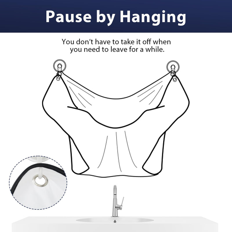 [Australia] - Beard Bib Apron, Beard Bib Hair Catcher for Shaving, Non-Stick Beard Shave Cape with Suction Cups, Grooming Accessories for Men, Gifts for Men Husband Father (White) White 