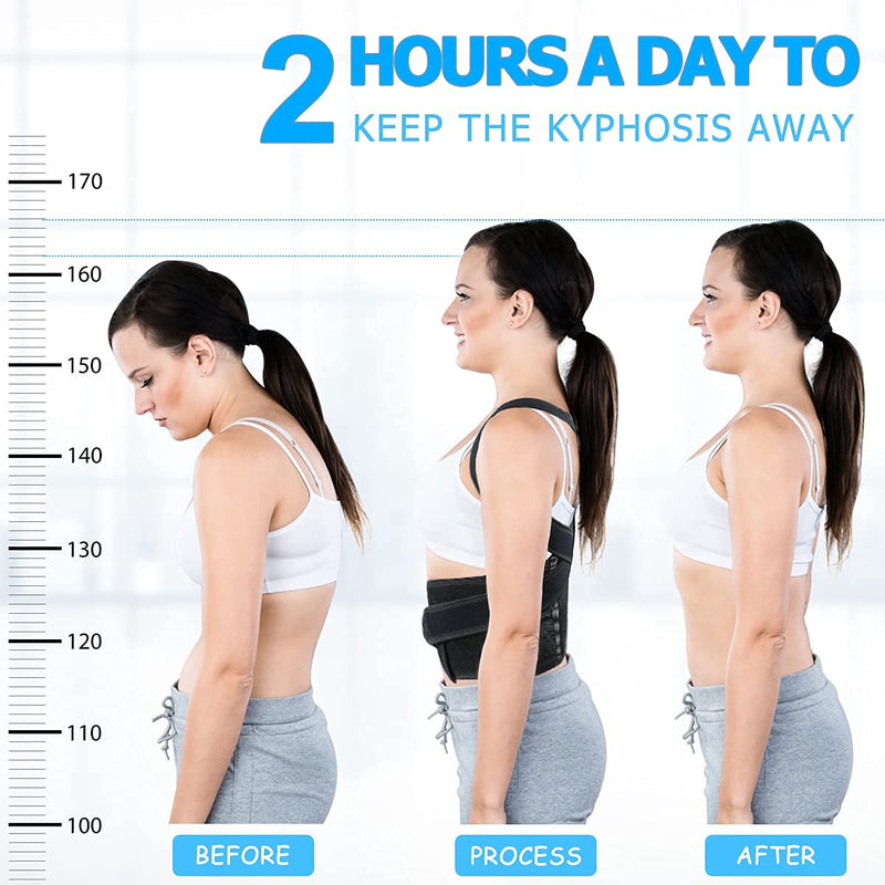 [Australia] - Back Support Belts Posture Corrector Back Brace Improves Posture and Provides For Lower and Upper Back Pain Men and Women (L) Large (Pack of 1) 