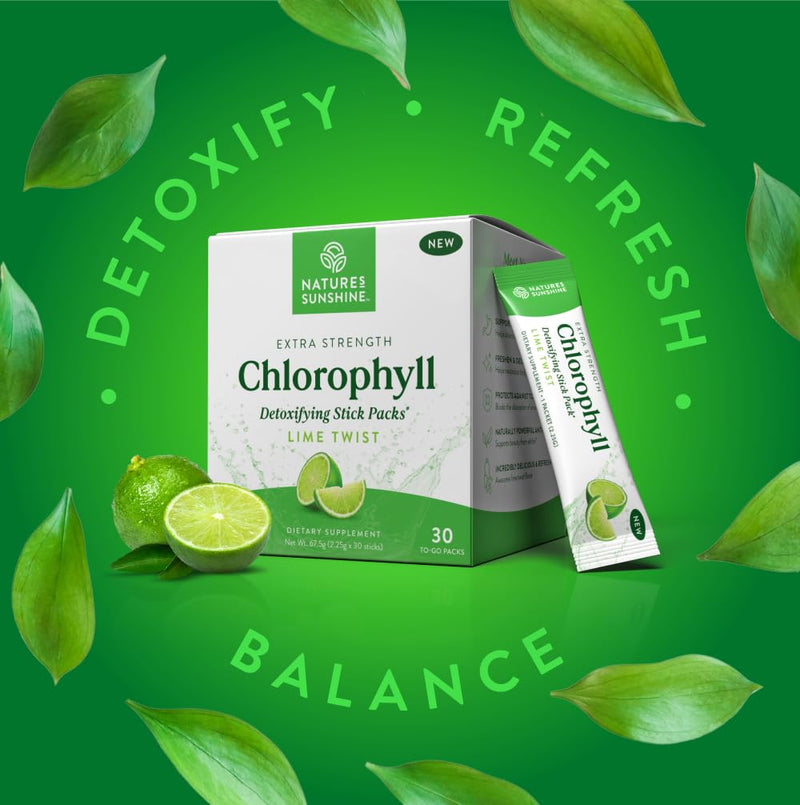 [Australia] - Nature's Sunshine Chlorophyll Stick Packs: Supercharge Your Detox and Boost Gut Health in Convenient, Delicious Stick Packs (Lime Twist) Lime Twist 