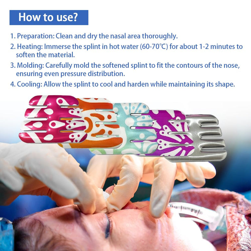 [Australia] - Thermoplastic External Nasal Splints - Nose Brace Fracture Support Protector for Rhinoplasty Septoplasty, ENT, Orthopedic Immobilization, 5 Pcs 