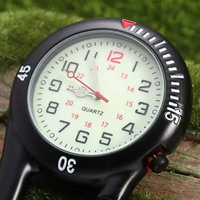 [Australia] - 2 Pieces Clip on Quartz Carabiner Watch, Backpack Fob Belt Waterproof and Shockproof Pocket Clip-on Quartz Watch Glow in The Dark for Outdoor Sports 