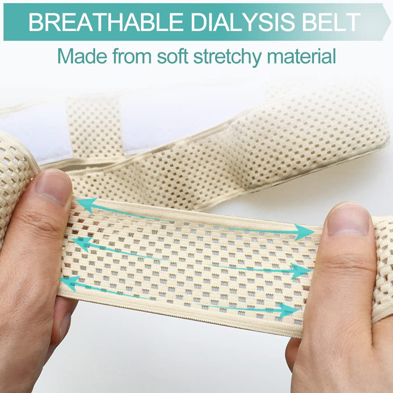 [Australia] - Comfortable Breathable Peritoneal Dialysis Belt PD Catheter Holder Accessories Adjustable Feeding G Tube Pouch Safety Secure Transfer Set Peg Tubing Supplies Men Women, Beige Large Large(Pack of 1) 