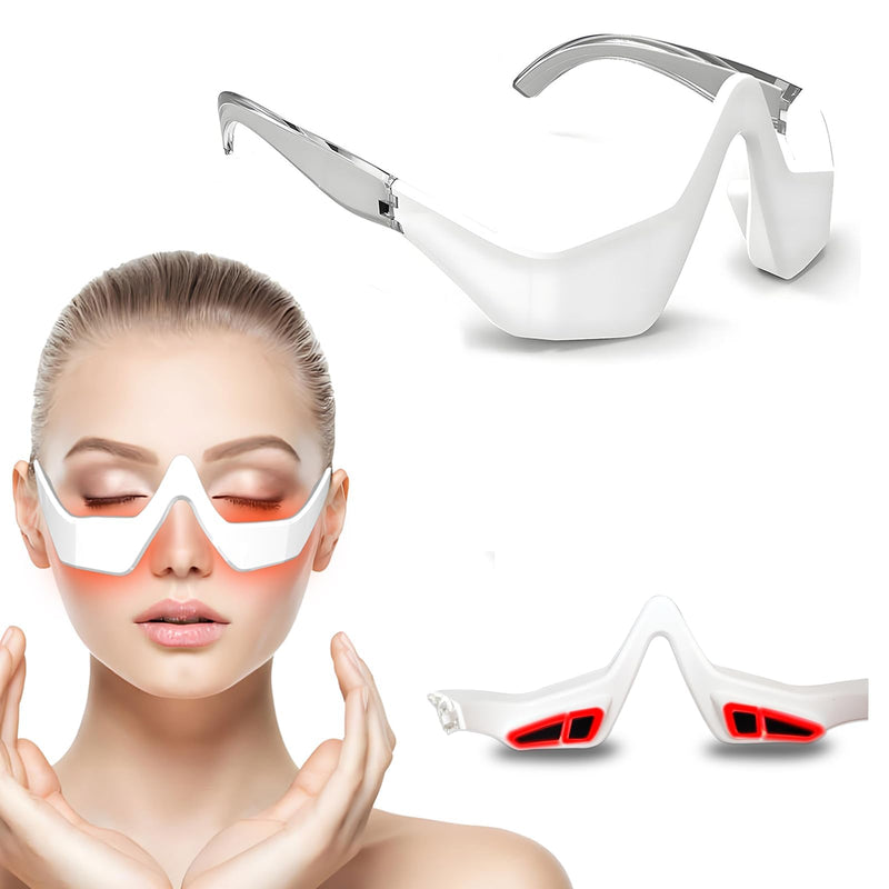 Under Eyes Red Light Therapy Eyelift Massager Glasses,Microcurrent Eye face led red light Beauty Device under Eye Massager Eyes Bag Remover for Reduce Dark Circles Puffiness Wrinkles Relax Eye Strain