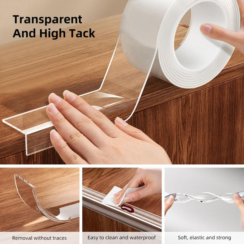[Australia] - Baby Proofing Edge Protector for Kid Clear Edge Protector Strip Safety Corner Guards Child Proof Corner Bumper for Furniture 1.2in x 9.84ft 1.2" x 9.84'(thk: 1mm) 