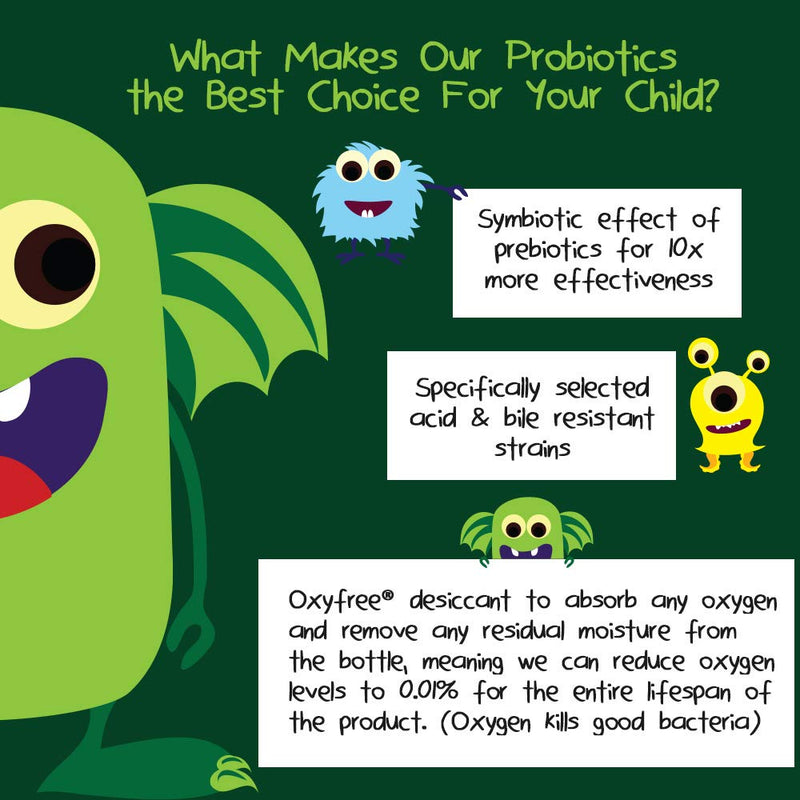 [Australia] - 6 Billion CFU Kids/Children's Probiotics with Prebiotics, Sunfiber and Fos, for 10x More Effectiveness. One A Day Great Taste Chewable Probiotic, 2 Months Supply Per Bottle 