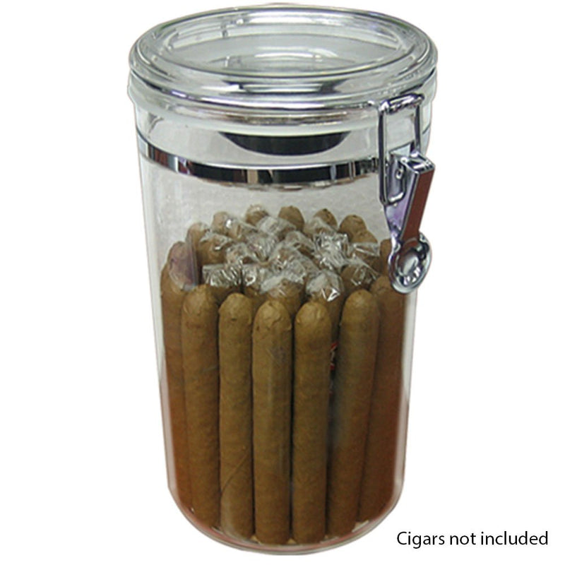 [Australia] - Prestige Import Group AJ25 25 Count Acrylic Humidor Jar with Humidifier and Spanish Cedar Interior Lining on Bottom 1 