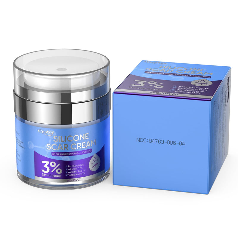 [Australia] - Silicone Scar Cream for Surgical Scars, 3% Dimethicone Complex Silicone Scar Gel for Old & New Scars, C-Section, Pregnancy, Acne, Injury, Keloids, Burns, Non-Irritating Scar Removal Cream(55ML) 55ML 
