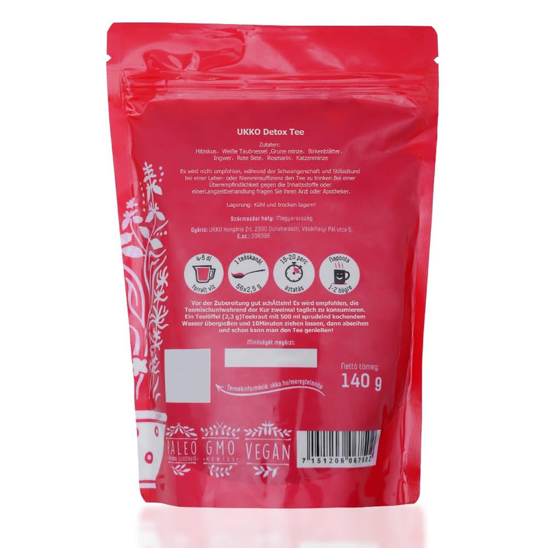 [Australia] - UKKO Detox Tea Contains 8 herbs such as mint, white pansy and ginger, beetroot etc. It promotes fat and energy metabolism and strengthens the immune system. 100% Vegan 