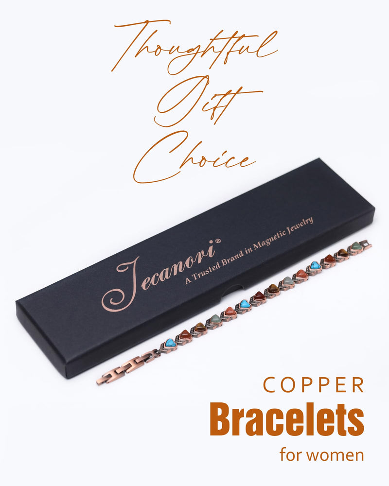 [Australia] - Jecanori Copper Bracelets for Women, Effective Magnetic Bracelets for Women with 3800 Gauss Ultra Magnets and Sizing Tool Love-stone 