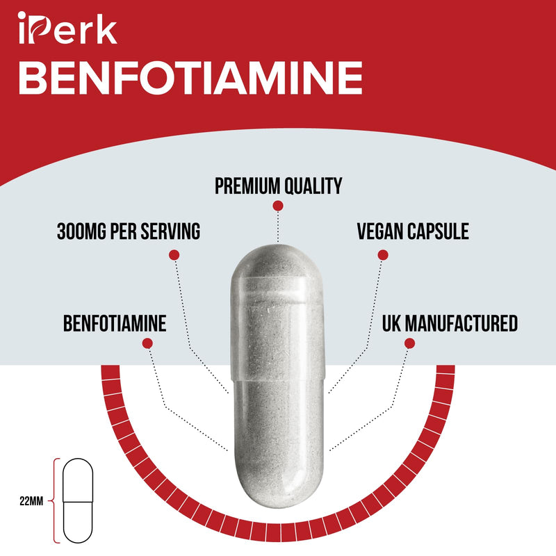 iperk Benfotiamine 300mg - High Absorption Vitamin B1 Supplement, 120 Vegan Capsules (4 Months Supply)