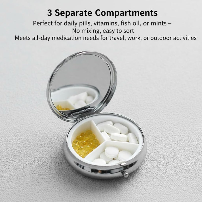 German Shepherd Dog Art Small Box for Pill,3 Compartment Pill Case Travel Medicine,Portable Pocket or Purse Pill Organizer Container Holder Hold Vitamins, Medication, Fish Oil Supplements German Shepherd