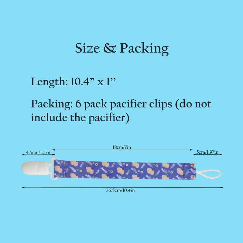 [Australia] - Floral Pacifier Clips, 6 Pack Pacifier Holder Clips for Boys and Girls Fits for Most Pacifiers Brands, Teether Toys and Gift (Flower) Flower & Leaf 