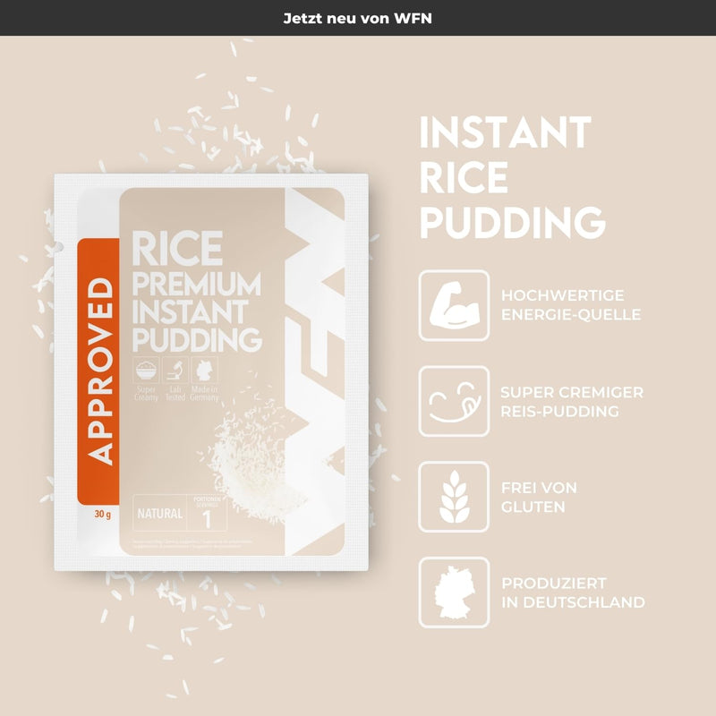 [Australia] - WFN Approved Rice Pudding - Natural - 30 g trial package - Instant rice pudding without additives - Produced & laboratory tested in Germany 