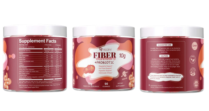 [Australia] - Fiber Gummies with Probiotics,10G Fiber per Serving No Sugar Added Apple Flavor, with 10 Billion CFU Probiotics Blend, Apple Cider Vinegar, Vitamin C, Inulin, Bloating Support 90 Count 90 Count (Pack of 1) 
