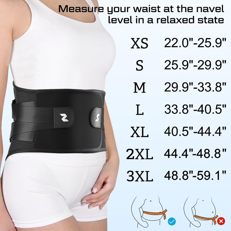 [Australia] - NEENCA Back Brace for Lower Back Pain Relief with Bionic Support System, Lumbar Support Belt for Women&Men with Lumbar Pad, Breathable 3D Knit Fabric for Herniated Disc, Sciatica, Scoliosis... -Black Large Black-Single 