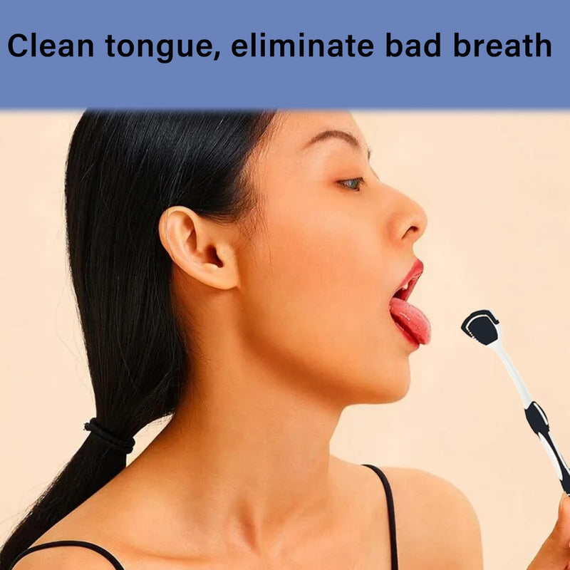 [Australia] - Soft Bristles Tongue Brush for orabrush - Gentle on Gag Reflex，Ergonomic Design, Freshens Breath for Improved Dental Hygiene，4 Tongue Scrapers - 4 pack 