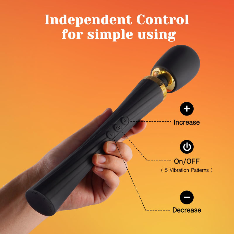 [Australia] - Tracy's Dog Vibrator Wand, Adult Sex Toy for Clitoral Stimulation, Magic Cordless Handheld Powerful Vibrating Massager for Women Partner Play with 5 Vibrations & 3 Speeds Black 