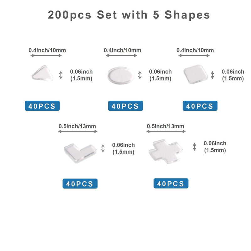Bump Dots for Visually Impaired Combo Pack(5 Exclusive Tactile Shapes) - Low Vision Aids Braille Stickers Raised Tactile Dots for Elderly, Blind (Clear) Clear