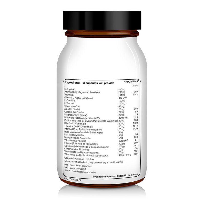 NHP Advanced Fertility Support for Men – Vegan Supplement - Zinc, Selenium, CoQ10, L-Carnitine, L-Arginine, Methylfolate & Vitamin D3 to Support Sperm Health, Motility & Conception – 90 Capsules