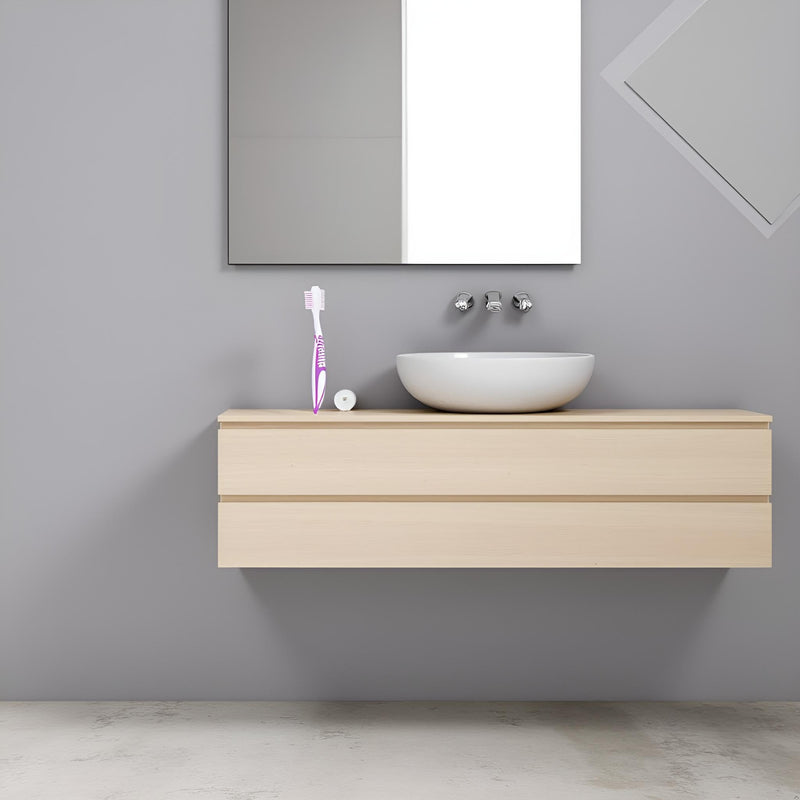 [Australia] - Premium Denture Cleaning Brush Set with Multi-Layered Bristles & Ergonomic Rubber Handle, Portable Denture Double Sided Brush for False Teeth Cleaning Orange 