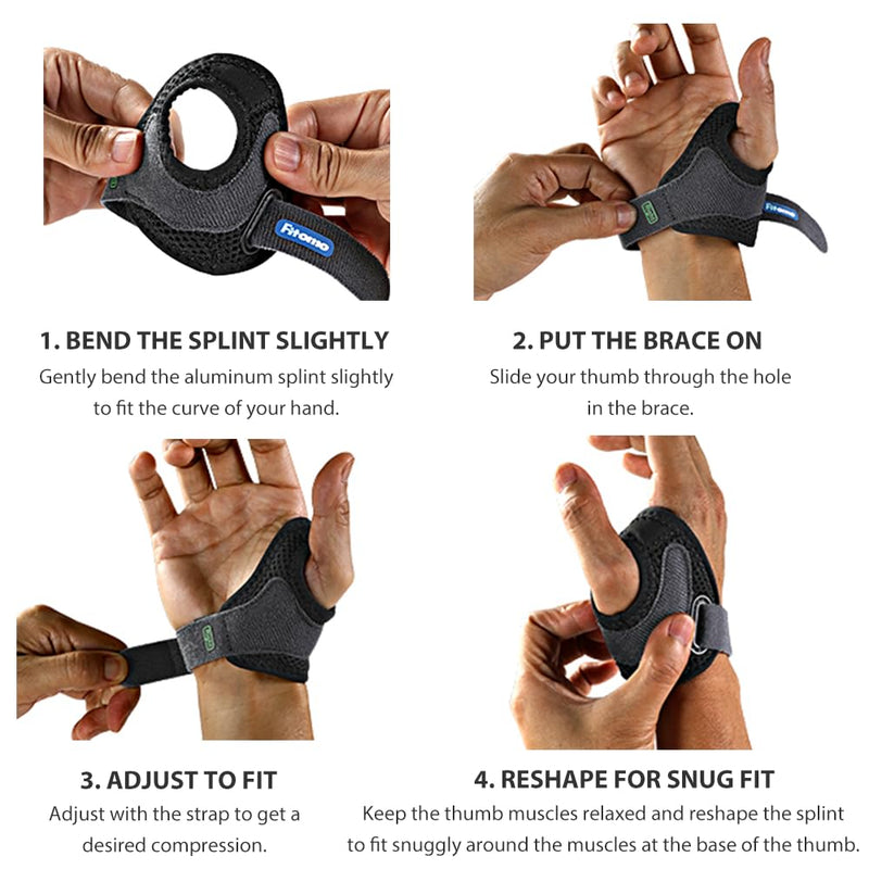 CMC Thumb Brace with Shape-memory Restriction Splint for Osteoarthritis, CMC Joint Thumb Arthritis Brace Stabilizer for Basal Thumb Arthritis Pain Relief and Support, Medium, Right Hand, 1 Pack
