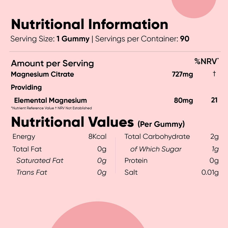 Kids Magnesium Gummies - 90 Gummies - 3 Months Supply - Natural Mixed Berry and Apple Flavours - 727mg of Mg Citrate (80mg Elemental) - 1 per Day - Vegan, Gluten-Free & Lactose-Free Magnesium for Kids