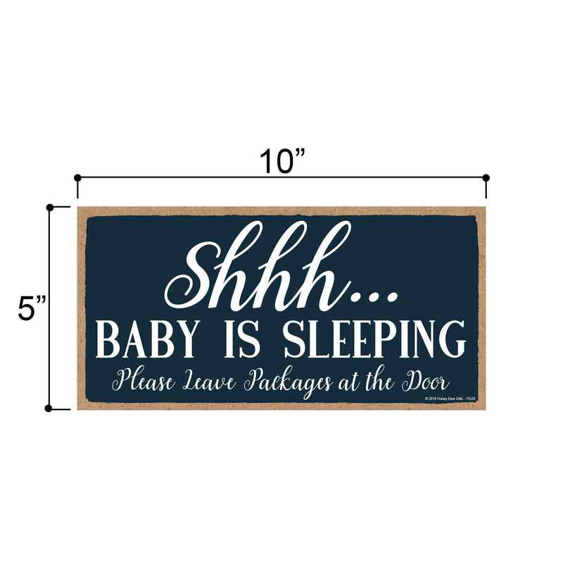 [Australia] - Honey Dew Gifts Door Signs, Shhh Baby is Sleeping Please Leave Packages at The Door 5 inch by 10 inch Hanging Baby Sleeping Sign for Front Door, 75526 
