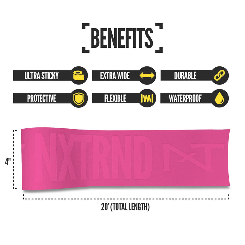 [Australia] - Nxtrnd TRF Turf Tape Football, Extra Wide Kinesiology Tape, Protects from Turf Burn (Pink) Pink 