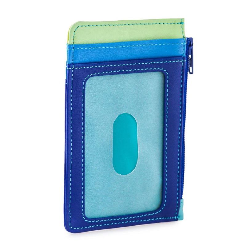 mywalit Multi-Color Leather Credit Card Holder & Coins Purse | 4 Cards & ID Slot Seascape