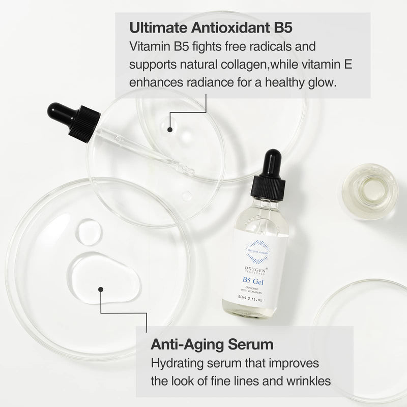OxygenCeuticals B5 Gel – Hydrating Serum with Vitamin B5 (Panthenol), Hyaluronic Acid & Adenosine, Moisturizing & Anti-Wrinkle Care for Healthy, Elastic Skin. 1.01 fl.oz (30ml)