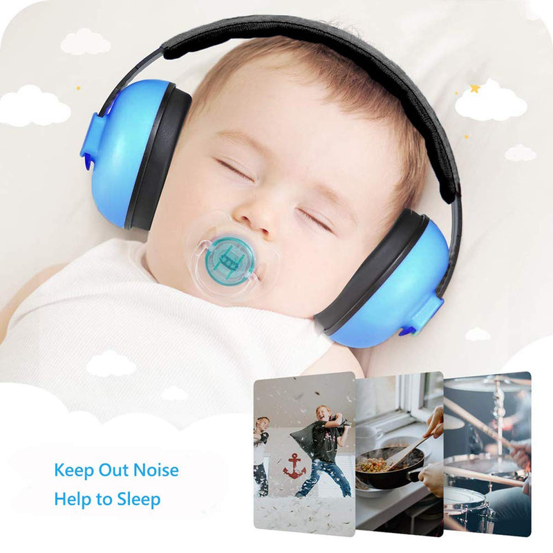 [Australia] - Baby Noise Cancelling Headphones Infant Ear Protection Comfortable Noise Reduction Ear Muffs for Babies Toddler 1 Months to 2 Years, Blue Light Blue 