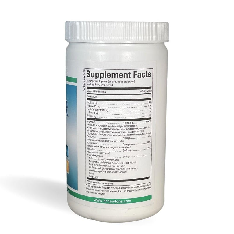 SelfCare+ Dr. Newton’s Naturals Super C22 Effervescent Vitamin C Fizzy Powdered Drink Mix with 22 Natural Sources of Vitamin C – 1500mg -8.9 Ounce Can