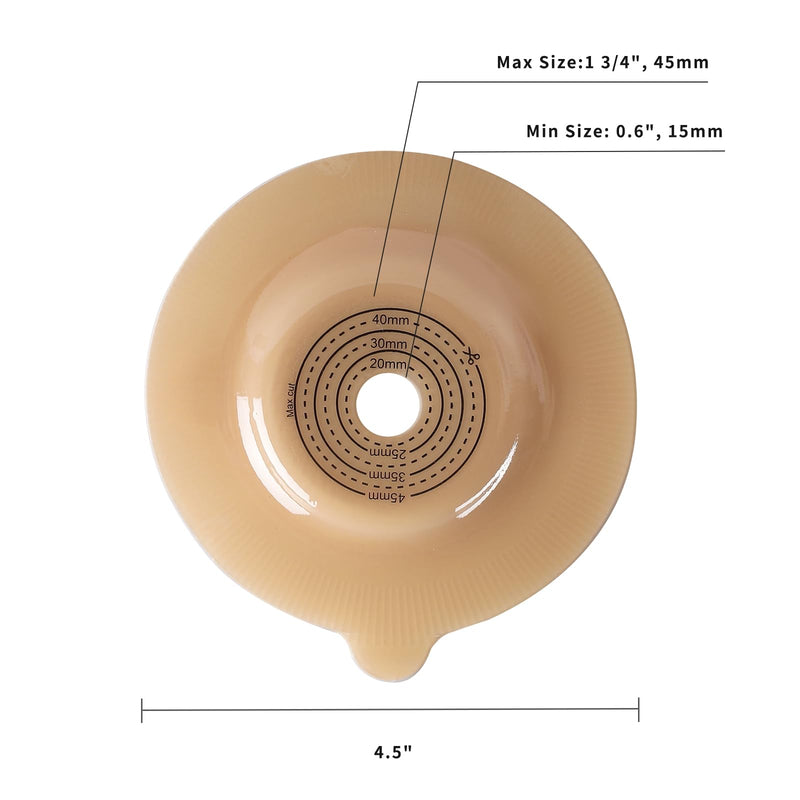 [Australia] - 5-Pack Convex Ostomy Skin Barriers for Steawoce Two-Piece Convex System - 15-45mm Cut-to-Fit Hypoallergenic Adhesive Base for Colostomy Care 